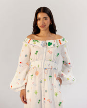 Sage Midi Dress - White