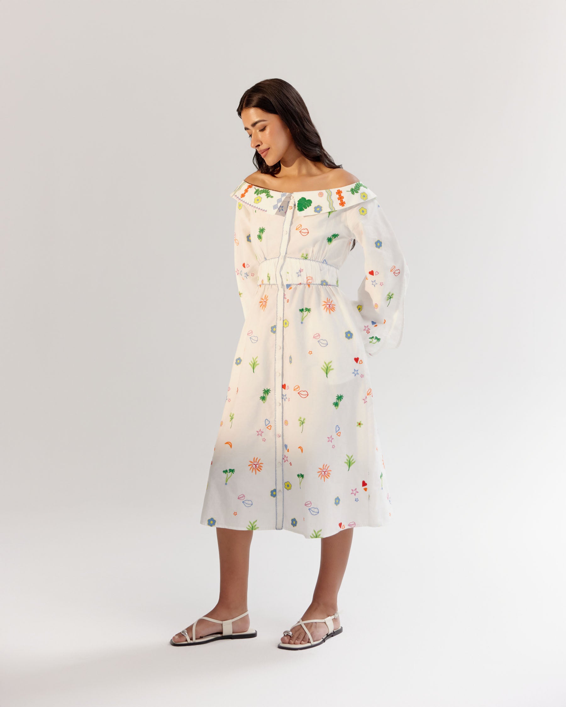 Sage Midi Dress - White