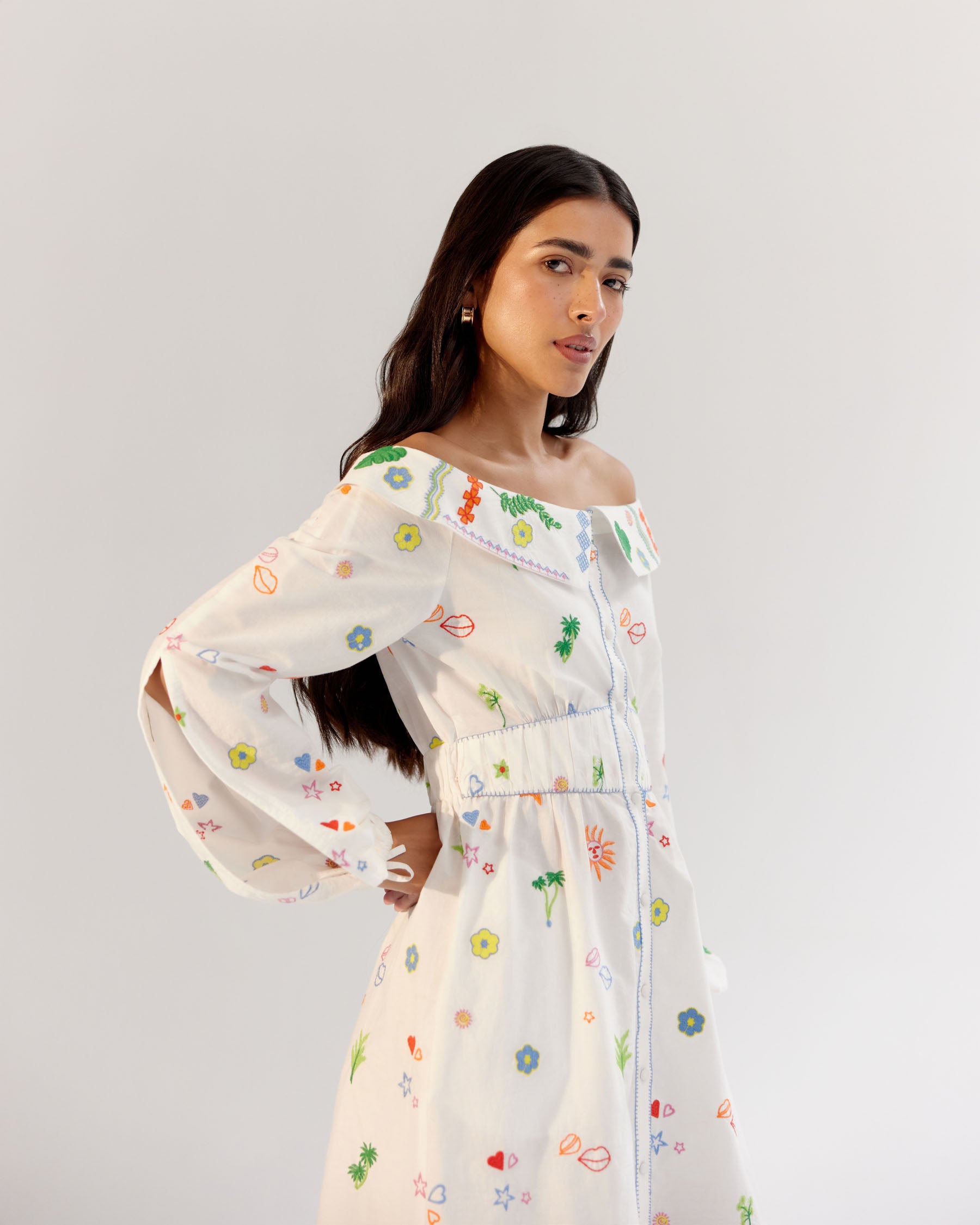 Sage Midi Dress - White