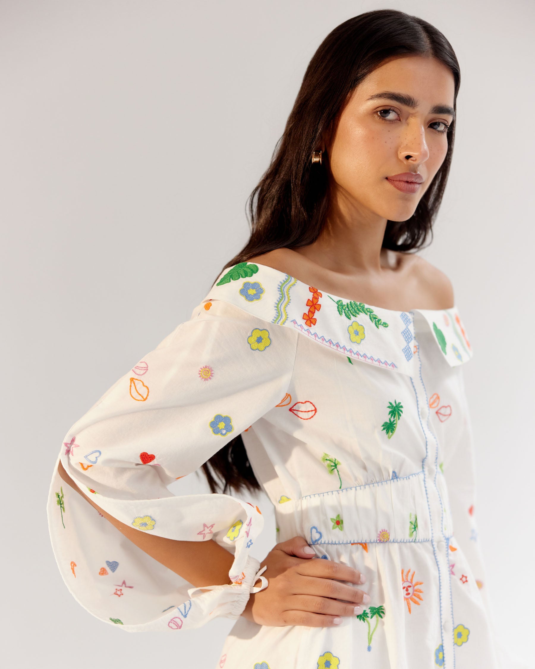 Sage Midi Dress - White