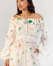 Sage Midi Dress - White