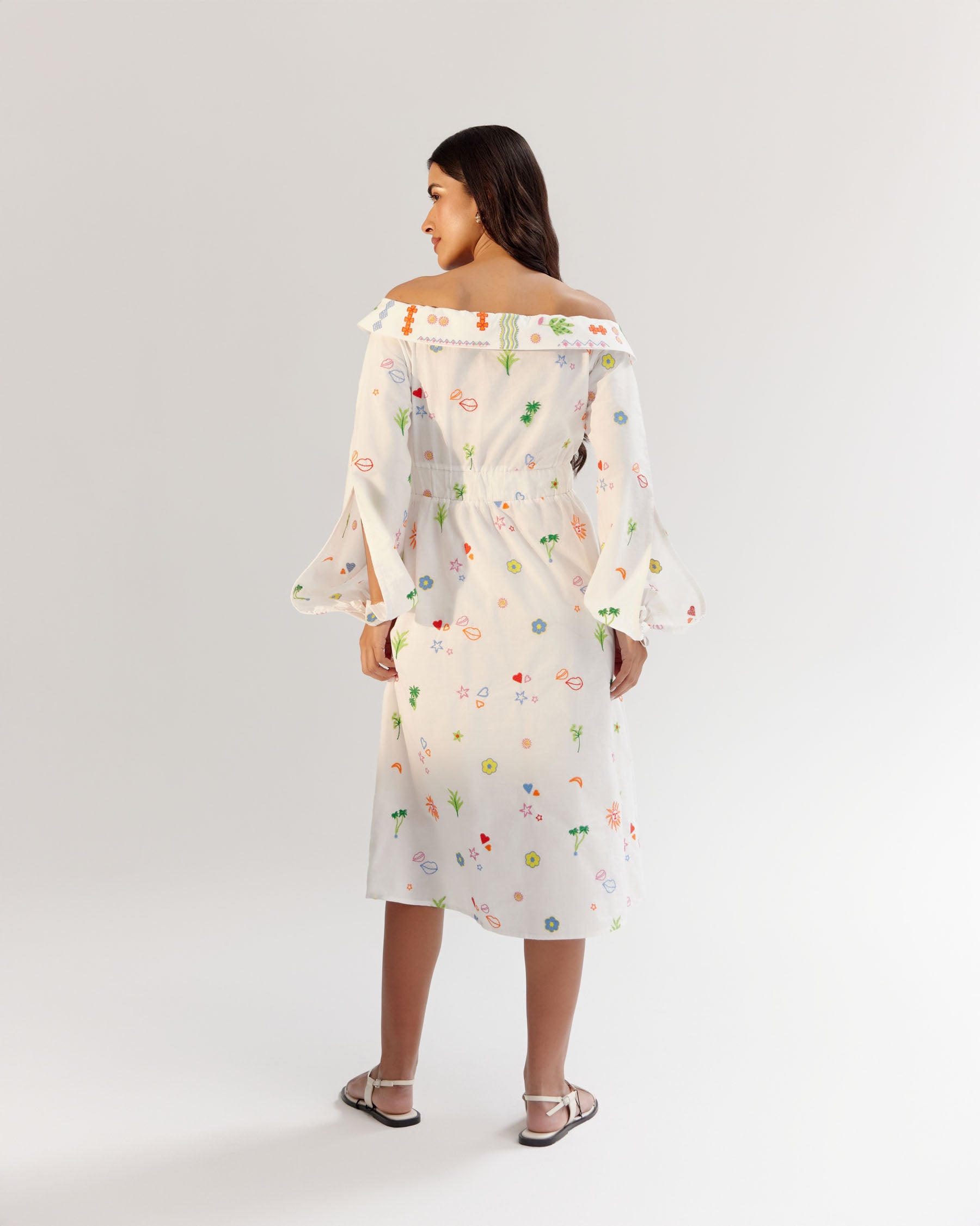 Sage Midi Dress - White