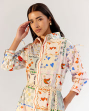Boardgame Print Alba Maxi Dress - NOIB