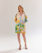 Placement Print Rosa Mini Shirt Dress - NOIB
