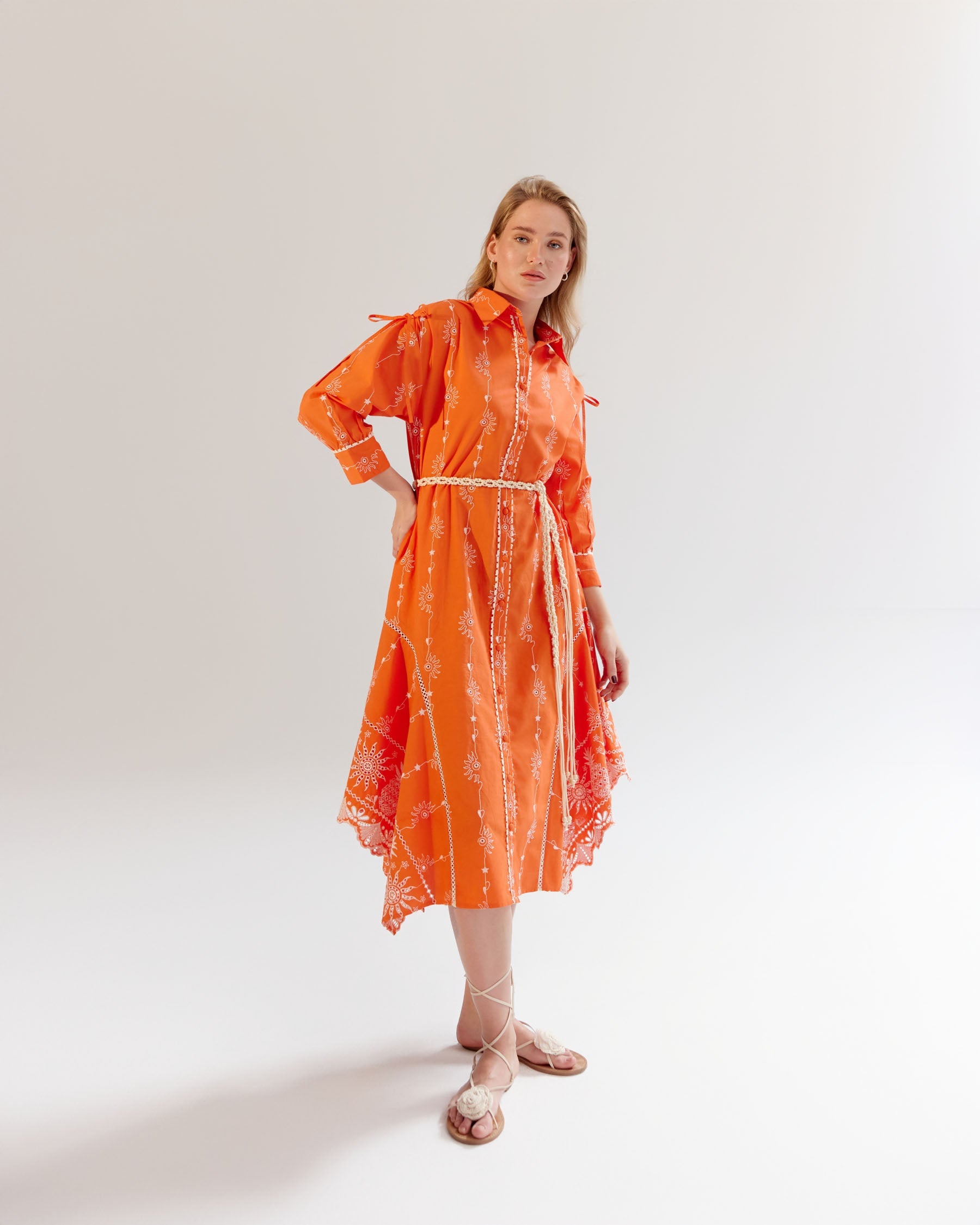Tangerine Alba Maxi Dress | printed Maxi Dress for Summer  - NOIB