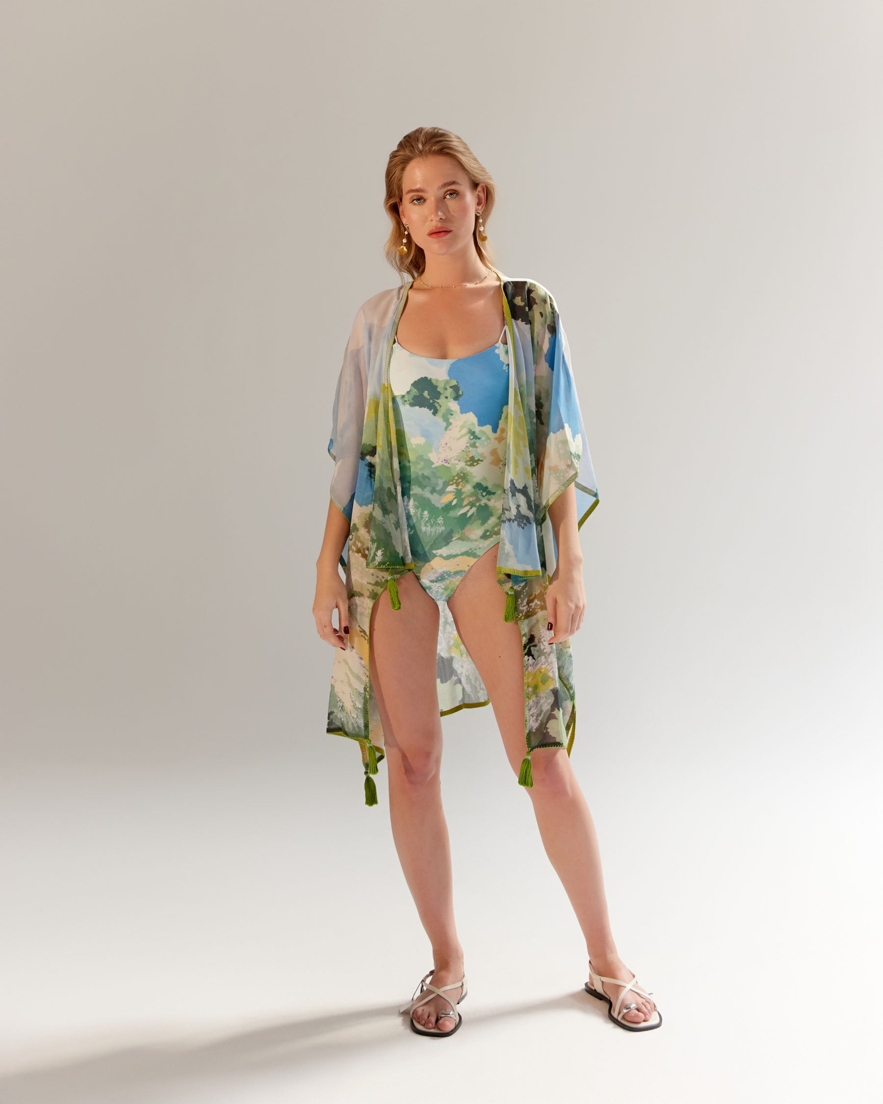 Forest Print Long June Coverup - NOIB