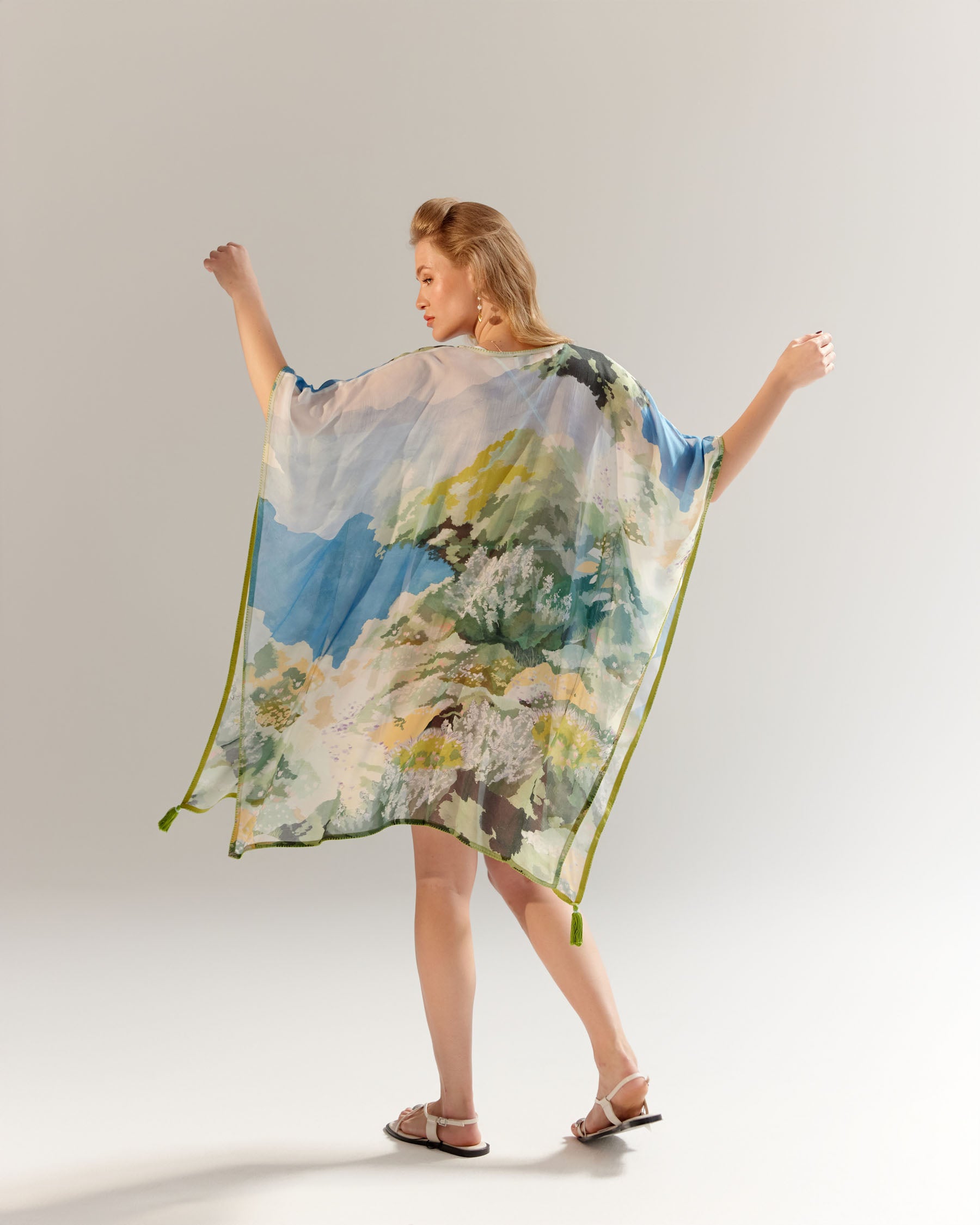 Forest Print Long June Coverup - NOIB