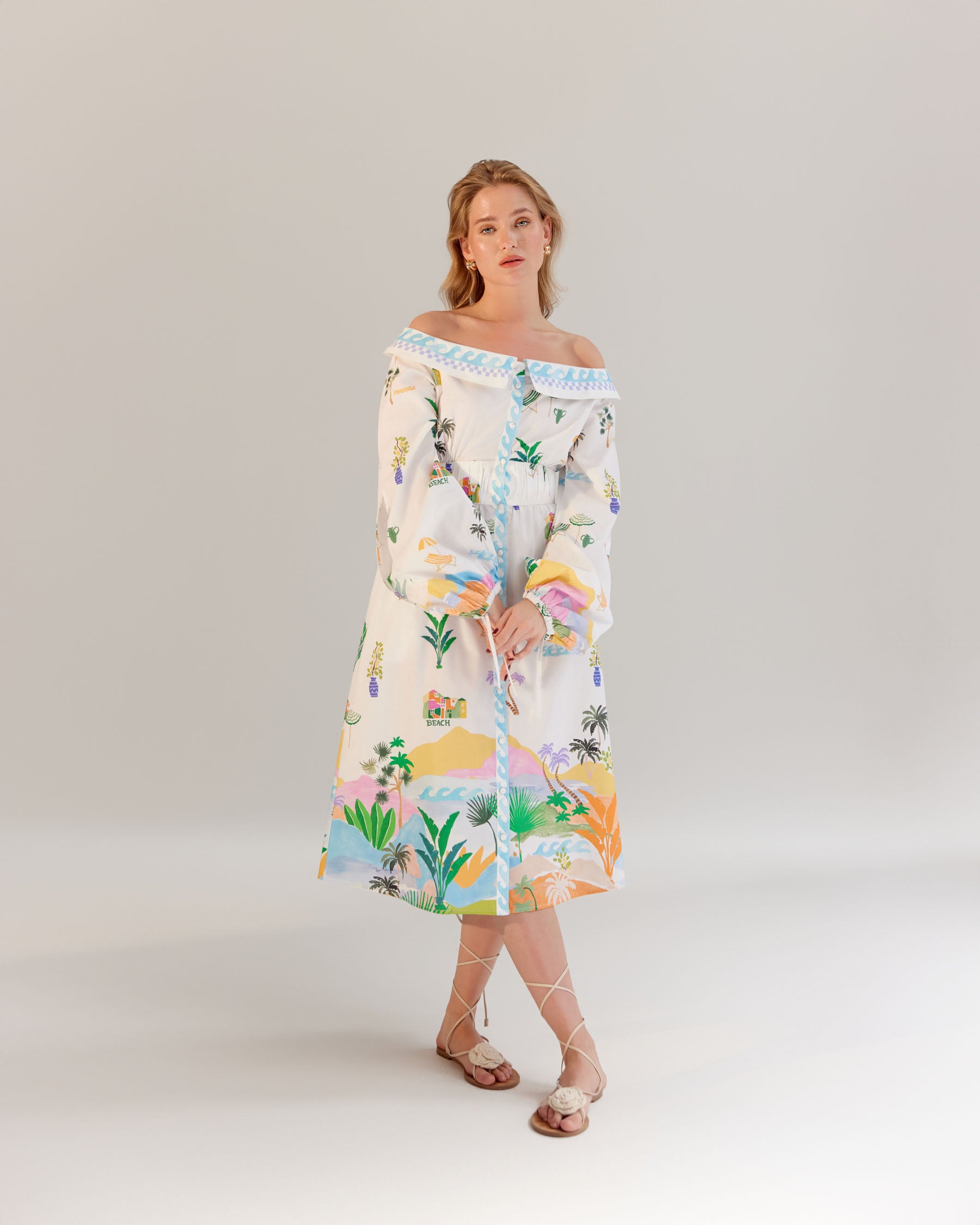Sage Midi Dress - By the Sea