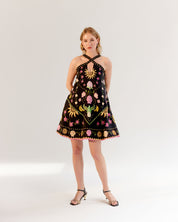 Seashell Print Aida Halter Neck Mini Dress - NOIB