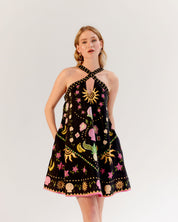 Seashell Print Aida Halter Neck Mini Dress - NOIB