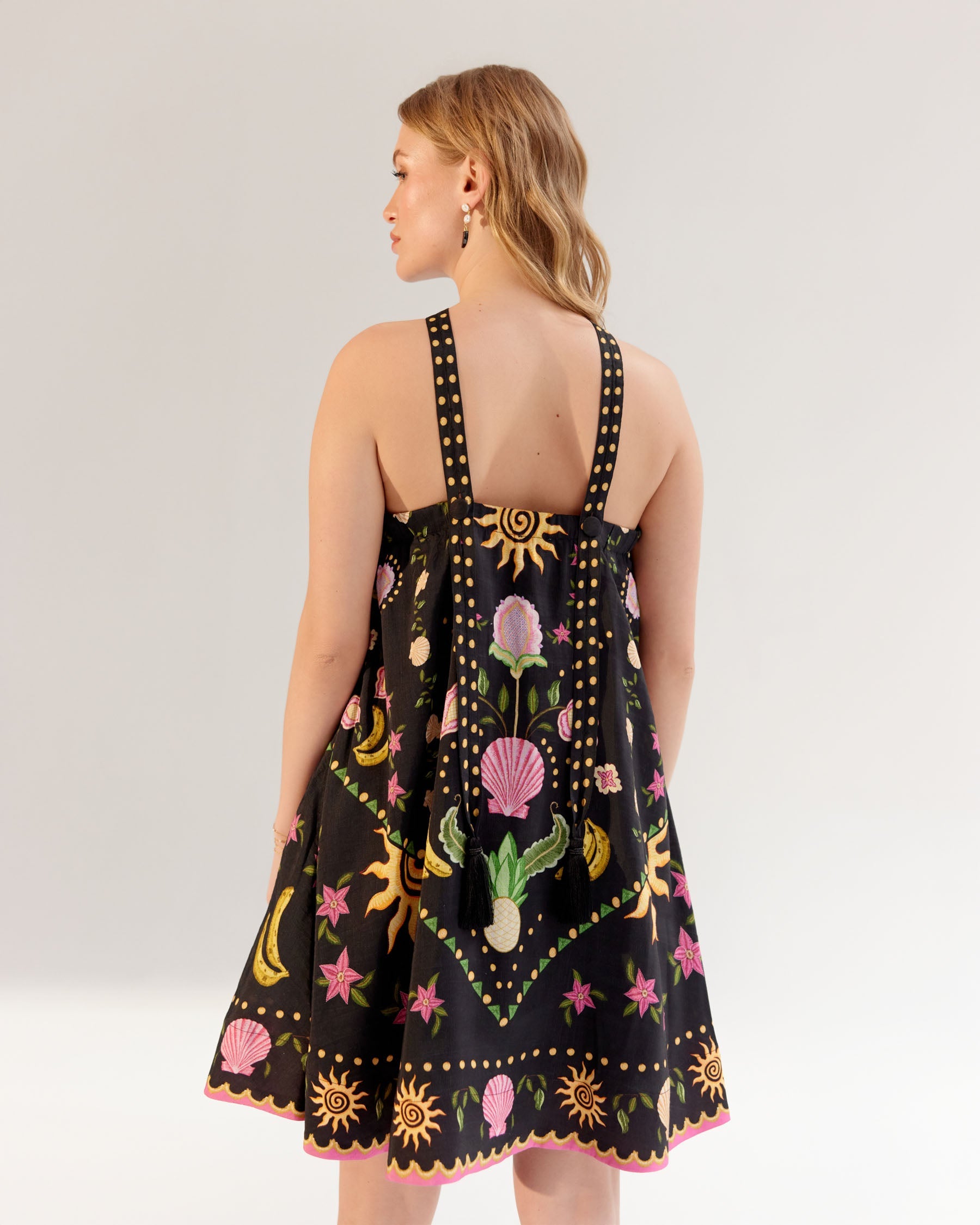 Seashell Print Aida Halter Neck Mini Dress - NOIB