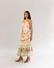 Seashell Print Aida Halter Neck Maxi Dress | Beach Maxi Dress - NOIB