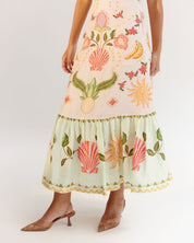 Seashell Print Aida Halter Neck Maxi Dress | Beach Maxi Dress - NOIB