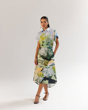 Forest Print Coral Midi Dress - NOIB