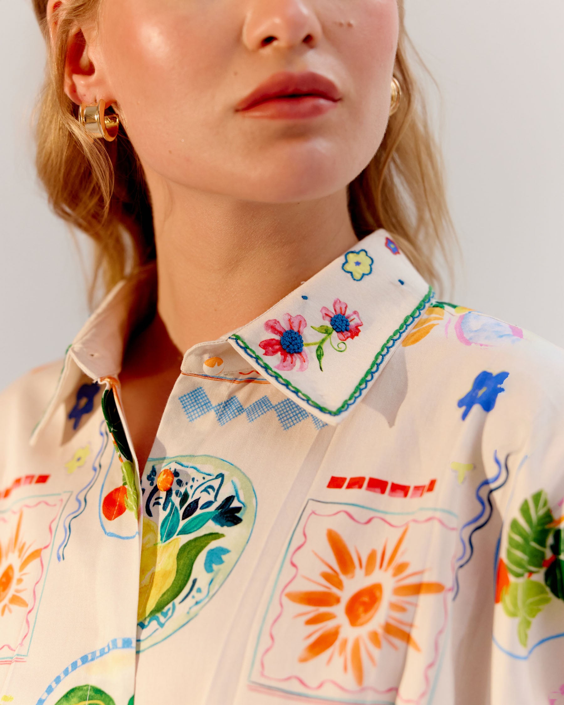 Postcard Print Kate Mini Dress - NOIB