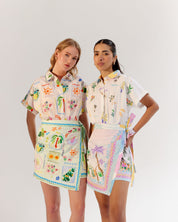 Postcard Print Kate Mini Dress - NOIB