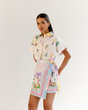 Sea Print Kate Mini Dress for Seaside Getaway - NOIB