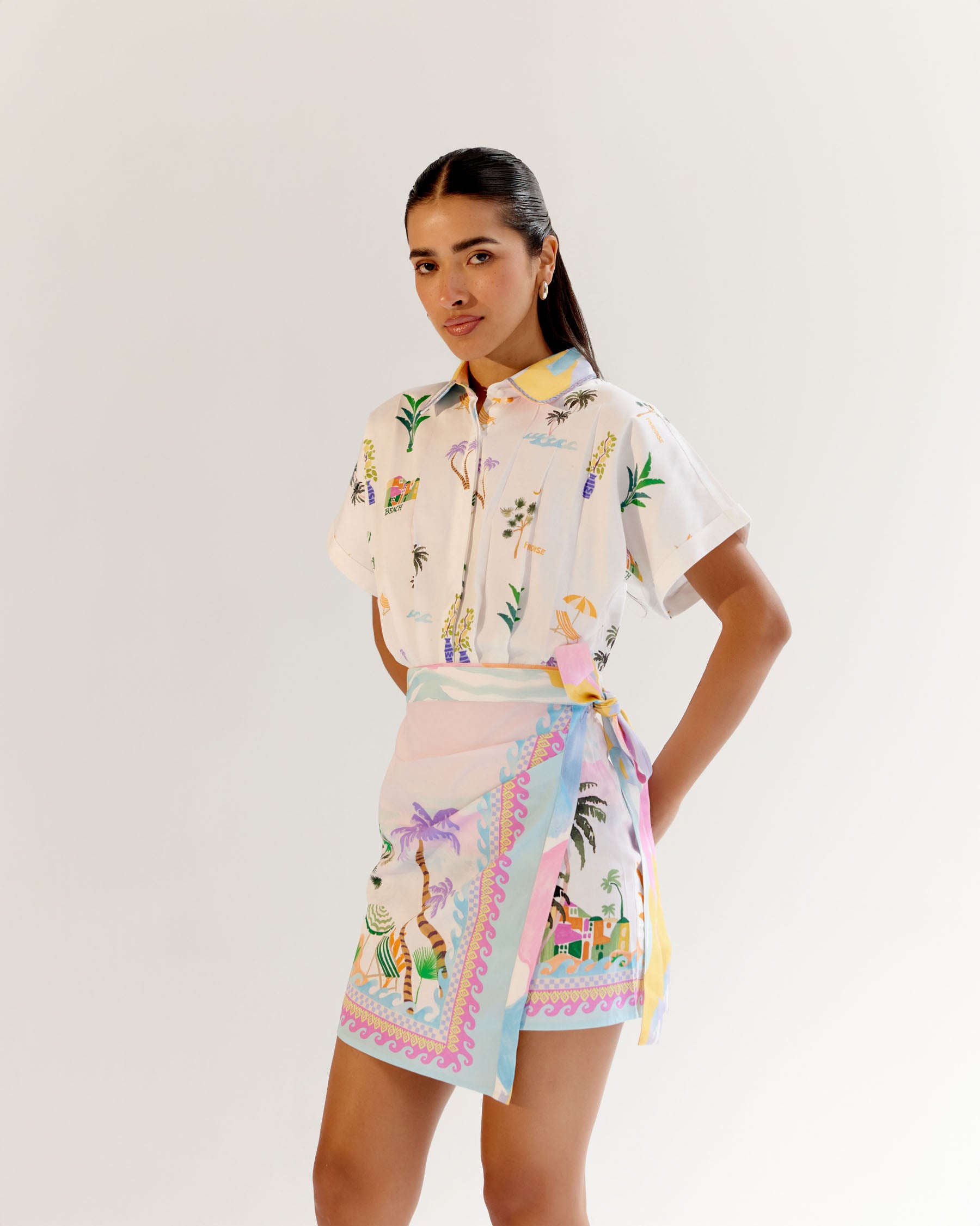 Sea Print Kate Mini Dress for Seaside Getaway - NOIB