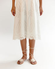 White Linen Ariel Midi Dress - NOIB