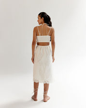 White Linen Ariel Midi Dress - NOIB