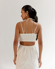 White Linen Ariel Midi Dress - NOIB