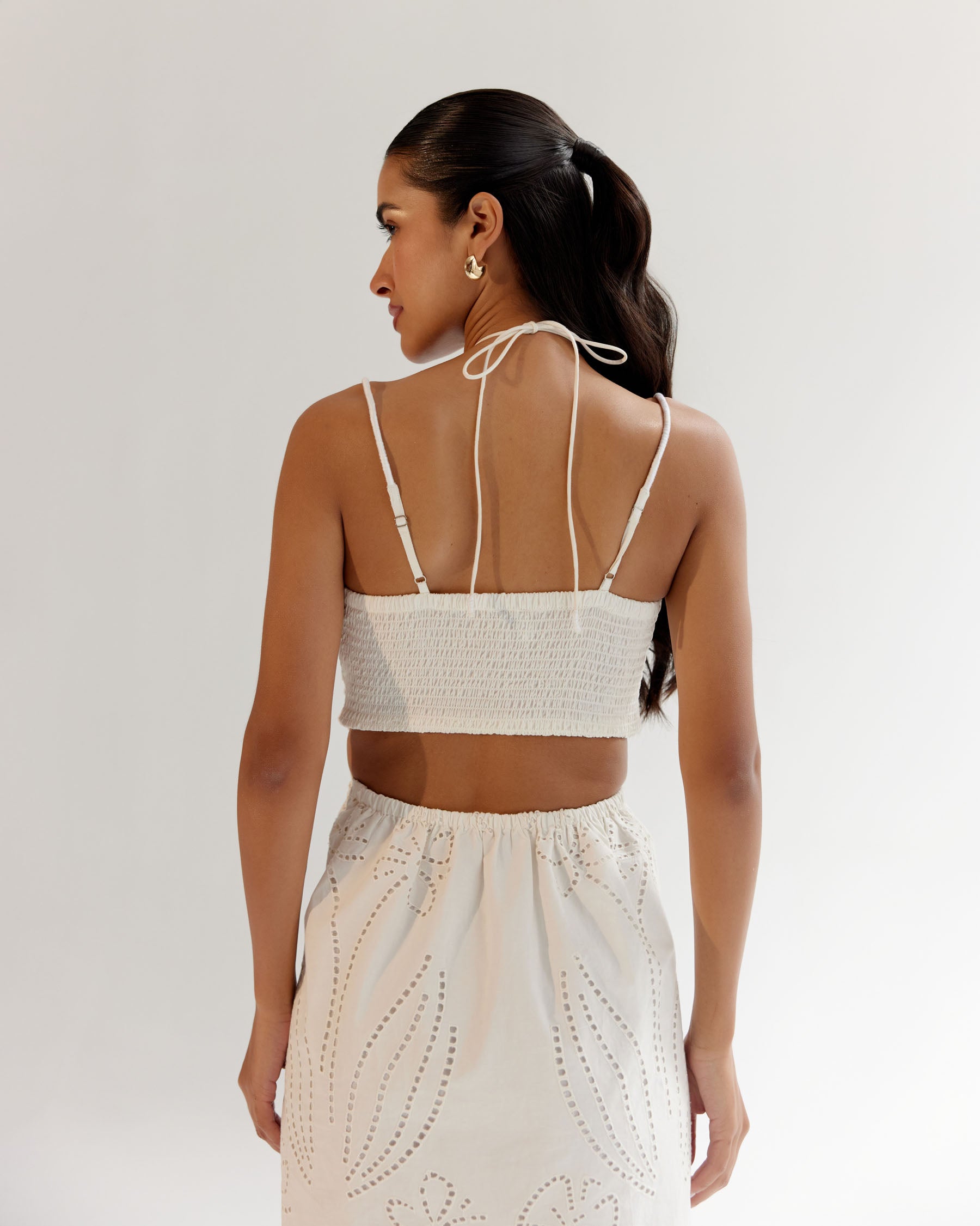 White Linen Ariel Midi Dress - NOIB