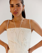 White Linen Ariel Midi Dress - NOIB