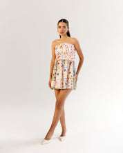 Boardgame Print Isabella Mini Dress for Beach Vacation - NOIB