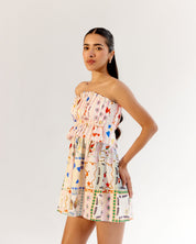 Boardgame Print Isabella Mini Dress for Beach Vacation - NOIB