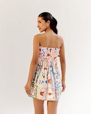 Boardgame Print Isabella Mini Dress for Beach Vacation - NOIB