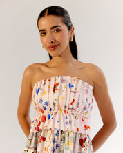Boardgame Print Isabella Mini Dress for Beach Vacation - NOIB
