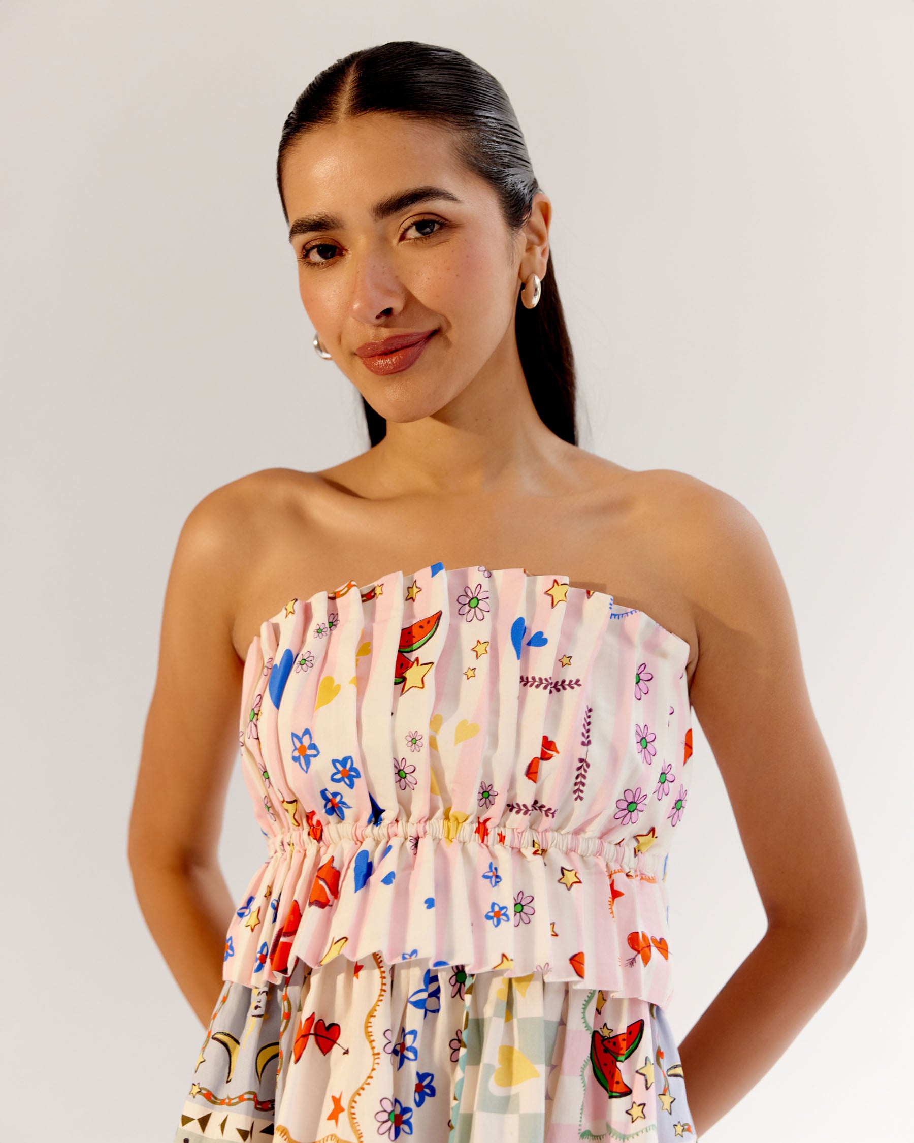 Boardgame Print Isabella Mini Dress for Beach Vacation - NOIB