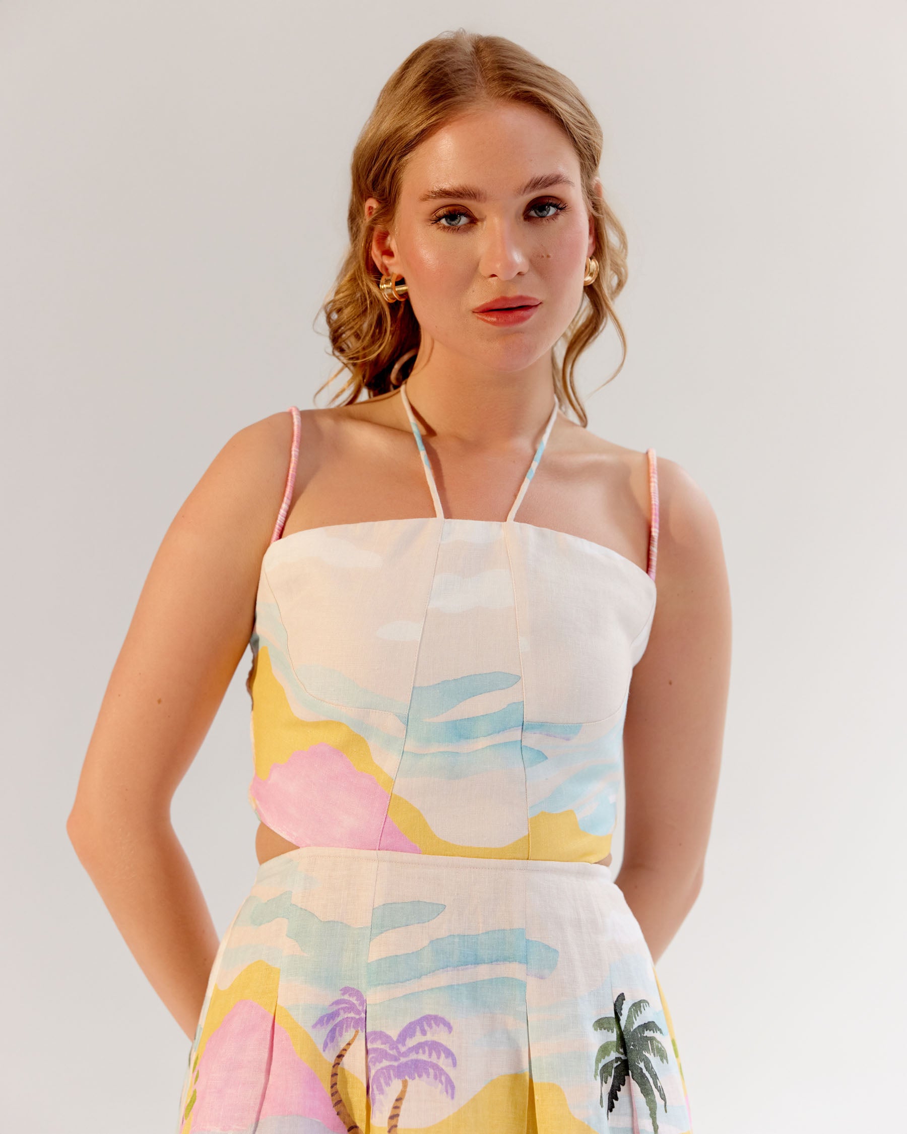 Shop Printed Ariel Midi Dress for Summer Beach Vacation - NOIB