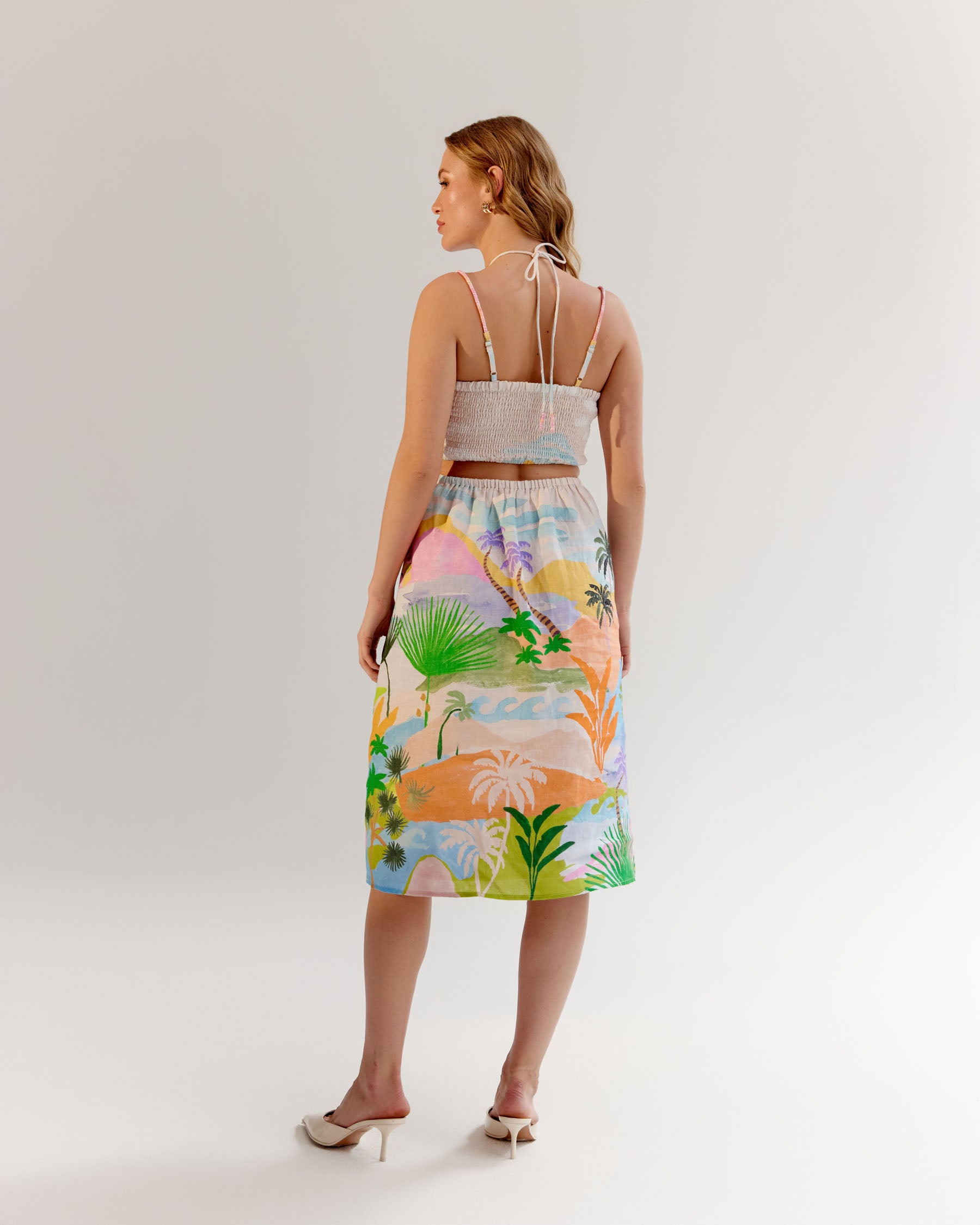 Shop Printed Ariel Midi Dress for Summer Beach Vacation - NOIB