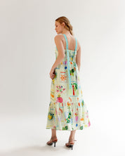 Postcard Print Aida Halter-Neck Maxi Dress - NOIB