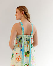 Postcard Print Aida Halter-Neck Maxi Dress - NOIB
