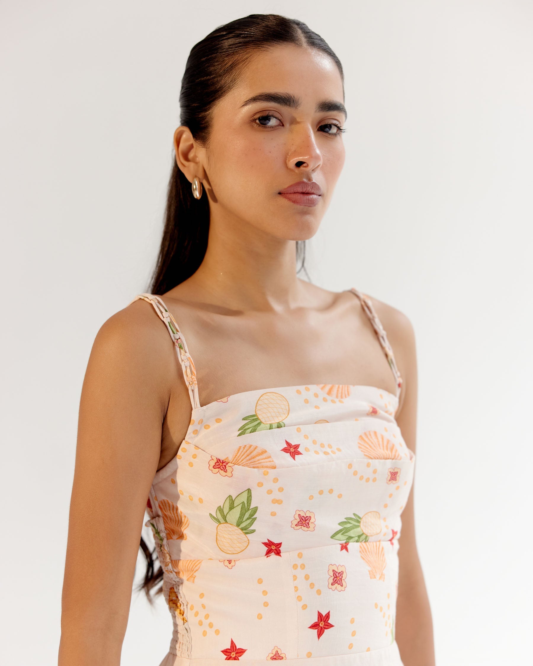 Seashell Print Valentina Strapped Mini Dress - NOIB