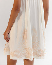 White Aida Halter Neck Linen Mini Dress - NOIB