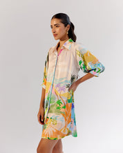 Placement Print Rosa Mini Shirt Dress - NOIB