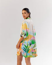 Placement Print Rosa Mini Shirt Dress - NOIB