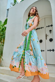 Azure Print Vega Maxi Dress - NOIB