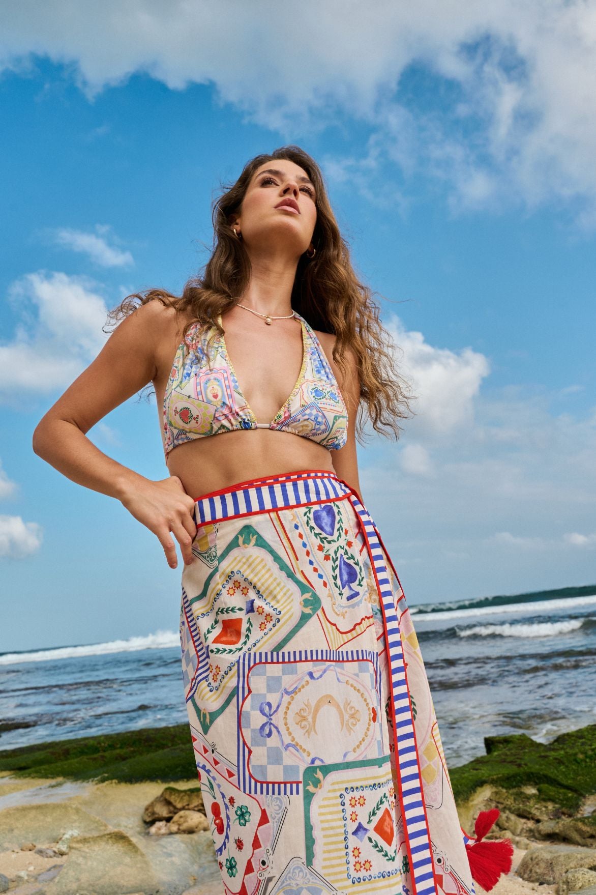 Tarot Print Nua Pareo | Printed Wrap-Style Skirt for Beach - NOIB