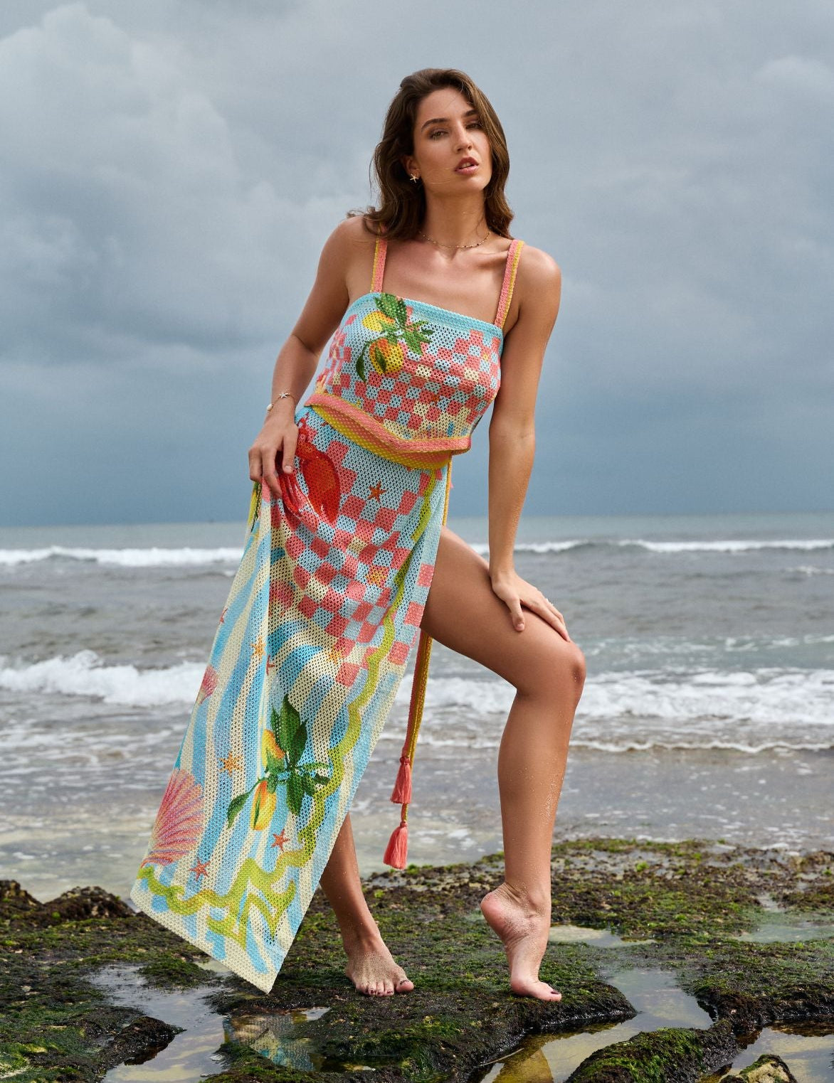 Magda Skirt - Summer Zest Crochet Maxi Skirt | NOIB
