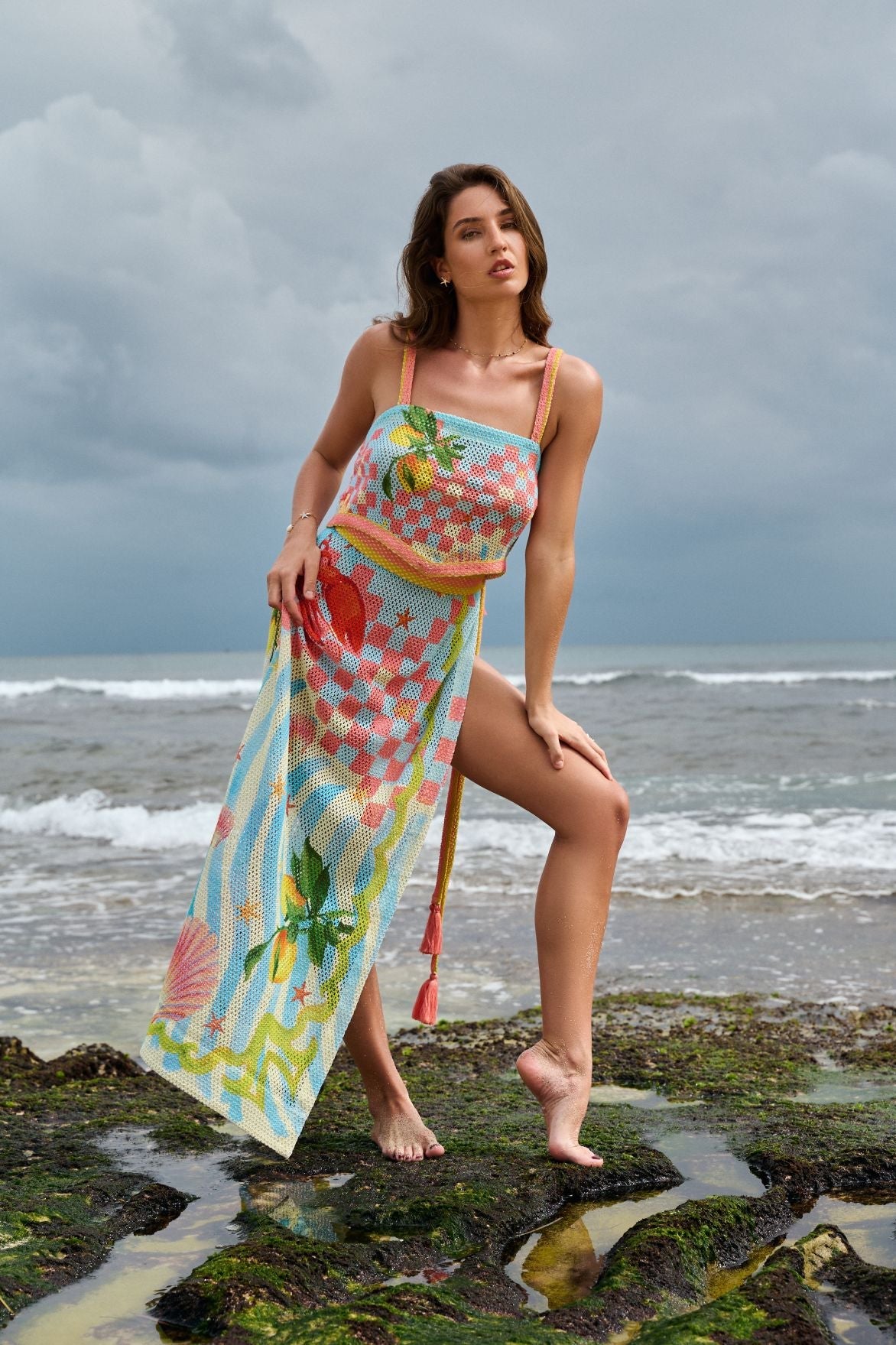 Magda Skirt - Summer Zest Crochet Maxi Skirt | NOIB