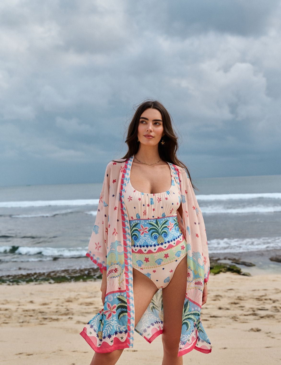 Ananas Print Sia Coverup | Beach Coverup - NOIB