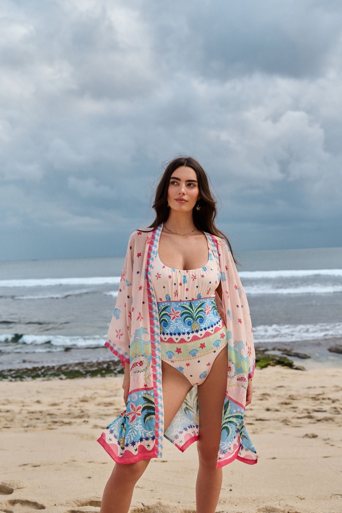 Ananas Print Sia Coverup | Beach Coverup - NOIB