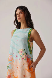 Azure Harper A-line Mini Dress | Sleeveless Linen Dress by NOIB