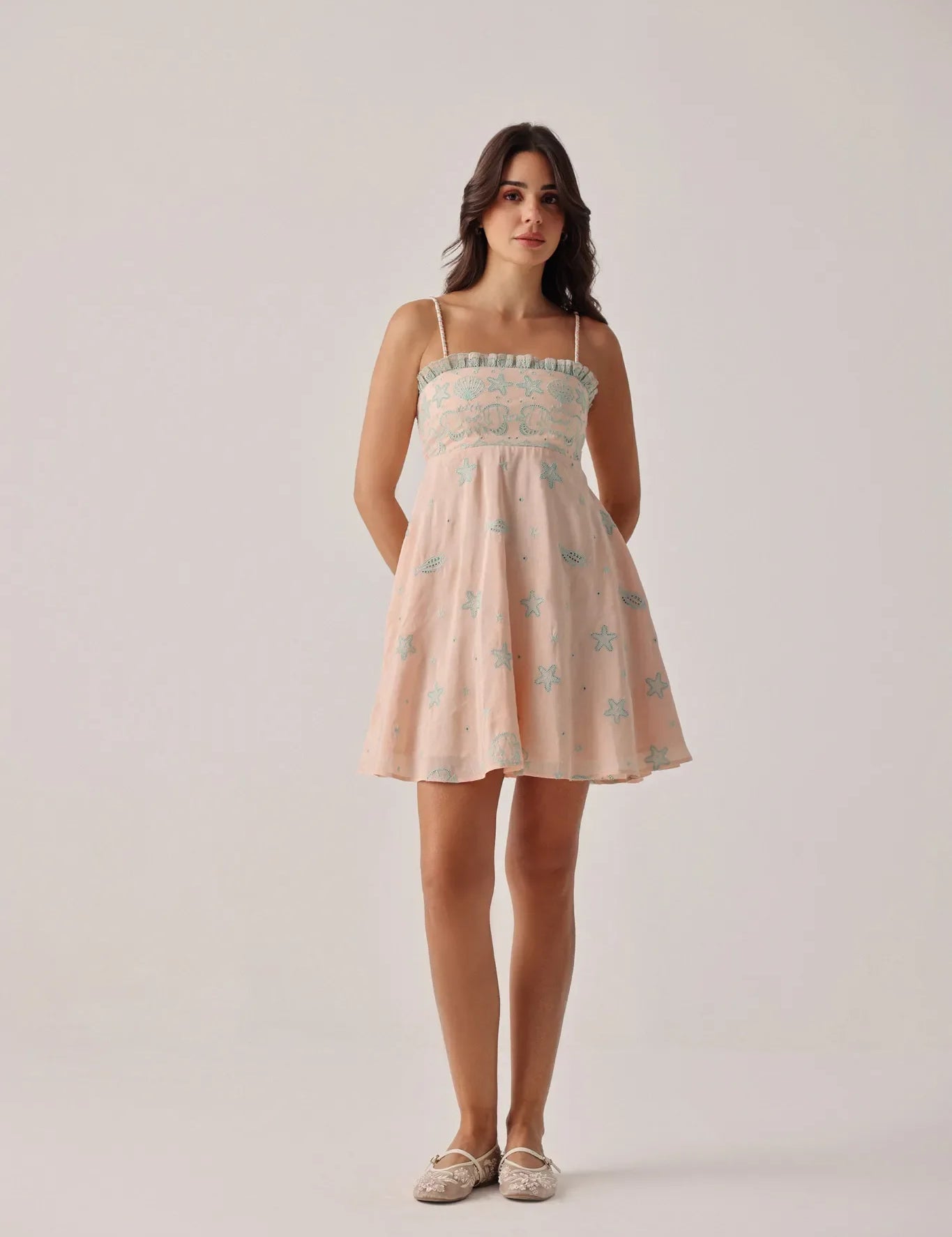Nora Peach Strap Mini Dress - NOIB