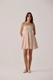 Nora Peach Strap Mini Dress - NOIB