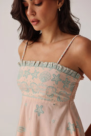 Nora Peach Strap Mini Dress - NOIB